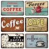 قهوة القهوة المعدنية الصفيح علامات زخرفية لوحة الشاي وقت الشاي وقت ملصق ملصق للمنزل البار المقهى ديكور جدار الفن