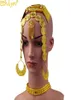 ETHLYN ​​Najnowszy złoty kolor czerwony kamień Kobiety Erytrei tradycyjne zestawy biżuterii ślubnej S112C 2207183296585
