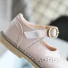 Sneakers nya grils läderskor casual flickor höst vinter barn pu visa vita skor barns svarta rosa småbarnskor tjej er 30 flats