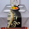 Piano Keys Note Music Yellow Festival Table Runners Party Party décor Cuisine Placemat Home Coffee Decor Dining Table Varelle