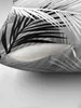 Travesseiro em folha de palmeira impressão cinza preto e branco arremesso travesseiros de Natal
