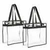 Shopping Bags 2pcs Transparent Handbag Cosmetic Bag Clear Waterproof Zipper Spa Bathing Beauty Gym Swimming Sports Tote Pouch