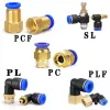 1PCS pneumatic quick connector PC PCF PL PLF SL 4mm-12mm hose air connector 1/4" 1/8" 3/8" 1/2" BSPT male threaded pipe joint