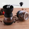 ポータブルマニュアルコーヒーマシングラインダー調整可能セラミックバーミルハンドクランク家庭用砕石剤コーヒー豆ツールセット