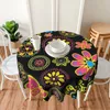 Table Cloth Floral Ditsy Tablecloth Abstract Flowers Protection Round Cover Modern Printed For Events Christmas Party