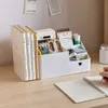 2in1 Pen Holder Desk Organizer Stationery Desk Pencil Holder Book Stand for Pen Organizers Bookend School Pencil Case For Office