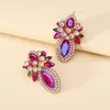 Pendientes de tachuelas Fashion Elegant Flower Glass Decor for Women Boho Trend Diseño de lujo Accesorios de orejas Originales Accesorios de joyería