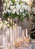 10st Gold Flower Vase Floor Vases Column Stand Metal Road Lead Wedding Centerpiece Flower Rack för Event Party Decoration6968864