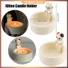 Kitten Candle Holder Cat Warming Paws Candle Holder Mold DIY Handmade Storage Box Holder Crafts Casting Molds Home Decoration
