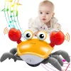 Tempo di pancia di granchio strisciante per l'attività del bambino giocattolo per la superficie con musica LED LIGHT UP Crab Fujao Toy Hobbys Regali di compleanno