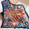 Sjaals 2022 Silk Square Scarf Dames Luxe hoofddoekprint Sjawls Vrouwelijk hijab Hair Band Vintage Necklerchief Ladies Pashmina Bandana240409