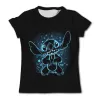 Stitch Boys T-shirts T-shirts jaunes pour enfants Vêtements pour adolescentes Anniversaire Petit haut T-SHIRT KID Tops Enfants 3-12 ans Filles