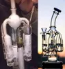 Blå glas vattenpipa rökning vatten rör återvinnare shisha bongs percolator honungskaka skiva fem armar glas