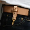 100% authentique porte-clés en cuir pour hommes mâles vintage à la main à la main EDC Boule de trousque de boucle de courroie