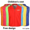 Children'S Vest Printed Logo Design Outdoor Volunteers Activity Travel Kid'S 11-15 Year Old Boys And Girls Customized Diy Jacket