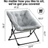 Oakham Comfy Saucer Chair, Folding Faux Fur Lounge Chair för sovrum och vardagsrum, flexibel sittstol för barn tonåringar vuxna
