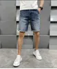 Herr shorts designer kvalitet brittisk stil 3d tryckt örnljus tvättade mäns casual denim shorts med rak ben mikro elastisk reparation zae5 7ihw