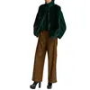 Metaïsche bruine glanzende leggings voor vrouwen met hoge taille echt lederen lange broek gratis maten aangepaste ontwerpen