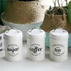 Pots de nourriture Canisters 3pcs Metal Vintae Tea Coffee Suar Kitchen Storae Canister Set Air Tiht Tins Food Container Pots BEIE 15.5X10CM L49