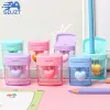 Mini Single Double Holes Heart Sharpener Portable Clear Pencil Sharpener With Lid Class Rewards Party Supplies For Children Gift