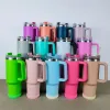 40oz Pink Tumblers Cup With Handle Insulated Stainless Steel Tumbler Lids Straw Car Travel Mugs Coffee Tumbler Termos Cups ready to ship Water Bottles 0409