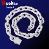 Bubble Letter Iced Out Choker Necklace for Men Cuban Link Chain Micro Pave Cubic Zirconia Gold Plated Hip Hop Jewelry 240409