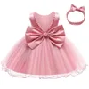 Baby Christmas Costume Christening Princess Dress For Girls Wedding Kids Infant 1st Birthday Party born Clothes 240329