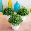 Decorative Flowers 3Pcs Artificial Plants Bonsai Small Tree Pot Fake Potted Ornaments For Garden Decor Grass Ball Home Decoration