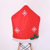 Chair Covers 1 Pc Chirstmas Cover Snowflake Pattern Non-woven Fabric Case Christmas Decorations Santa Hat Shaped Back