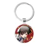 Persona 5 Keychain Anime Character Matchs Glass Round Key Chain Jewelry Metal Keyring Gift to Friends