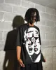 Camisetas gráficas de grandes dimensões Gothic Punk y2k top hip hop harajuku homens de manga curta Mulheres soltas versátil camiseta streetwear 240325