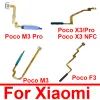 Fingeravtryckssensor flexkabel för Xiaomi Poco X3 Pro F3 Pro M3 Pro för Redmi 9T Home Key Touch ID Fingeravtryck med strömbrytare