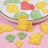 2st påskkakor Cutter Rabbit Egg Biscuit Mold 3D Fondant Bunny Stamp Embionser Mold Cake Baking Tool Easter Party Decoration