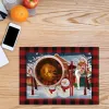 Рождественские курорты Plactemats 4 Pack Festive Linen Gnome подставки.