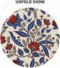 Table Cloth Round Tablecloth Style Floral Paisley Tropical Flowers Red Folk Washable Polyester Cover Decorations