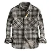Herren-Gelegenheitshemden einreihtes Hemd Plaid Print Cardigan Mantel Stilvoller mittelgroße Formale mit Turndown-Kragen für den Herbst