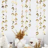 13 ft Mirror Gold Paper Leaf Garlands lämnar streamerdekorationer som hänger för guld födelsedag baby shower bröllop xmas festdekor