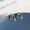 Dingle örhängen kreativ mode personlighet cirkel lindande örhänge för kvinnor 925 sterling silver minimal geometriska fina smycken