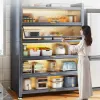 Kitchen storage rack, floor to floor storage cabinet, multi-layer household pots and bowls, multifunctional dining cabinet,