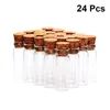 Vases 24 PCS Verre Verre Pot de souhait mini bouteille Terrarium Conteneurs PEARLESCENT BAMBO BAMBOO