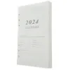 2024 Page de livres d'agenda en anglais A5 Planificateur Blancheur Blank Notebook Pocket Paper Notebooks Daily Travelc Travel Pandin