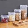 Jarros de comida Caixas de alimentos caixa de alimentos Store Cadeired Cereal Candy Jars secos com tampa Fride Store Tank Recipadores de tanques itens domésticos Oranizer L49