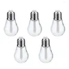 Storage Bottles 5Pcs Cute Light Bulb Shape Empty Lip Gloss Tube Clear Mini Refillable With Rubber Inserts