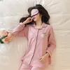 Home Clothing Pure Cotton Cardigan Embroidered Long Sleeves Full Pants Women Pyjamas Women's Autum Fashion Pajamas Suit