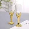 Engångskoppar sugrör 10 transparenta plastflaskor vinglasögon sprickerfast fest godis dekorativ för bröllopsdekoration