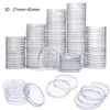 Capsules de pièces de monnaie en plastique transparentes, boîte de collecte de pièces, boîtier pour le stockage des pièces, 21-45 mm, 10 pcs, 25 pcs