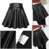 Women Faux Leather Skirts High Waist Elastic Mini High Waist Short Skirt Multipurpose For Skater Work Nightclub