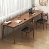 Double computer desk student desk office desk rectangular solid wood leg long table