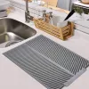 Silicone Dish Drying Mat Foldable Drainer Heat Resistant Dryer Mats Foldable Insulated Soft Rubber Dishes Protector Sink Mat