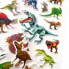 6Sheets 3d Jurassic Dinosaurs Bubble autocollants pour enfants Animaux PVC Puffy Childre